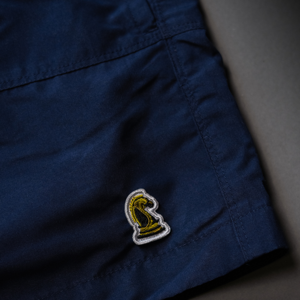 Blue Shorts on Backdrop Close up